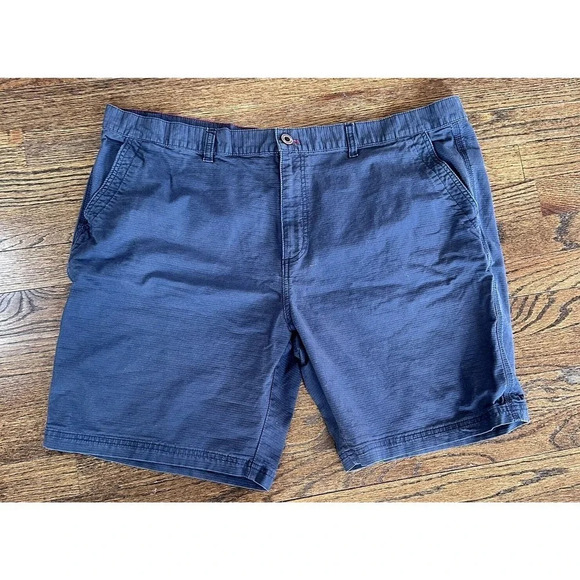 Weatherproof Shorts 42 Blue Elastic Waist Flat Front High Rise Chino L0376 - Picture 6 of 7